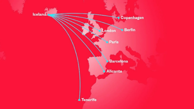 PLAY Airlines destination map 