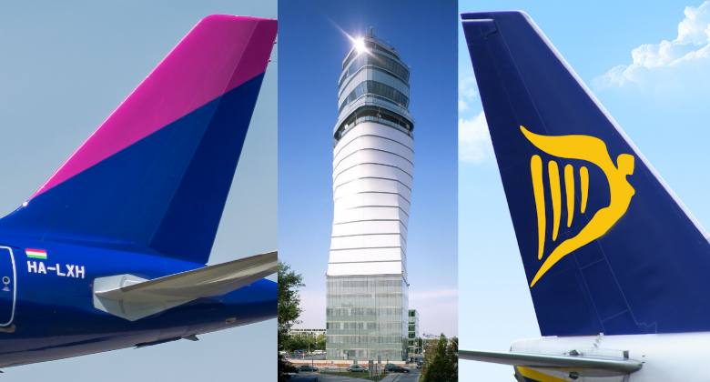 Ryanair and Wizz Air compete in Vienna