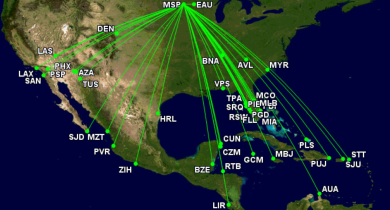 Sun Country Airlines Network