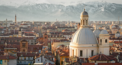 Turin,(torino),,Panorama,With,Snowy,Alps