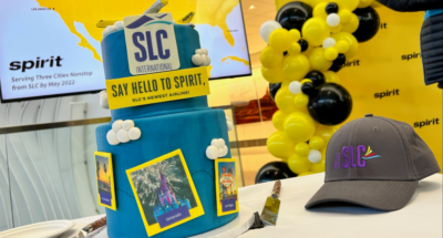 SLC cake and balloons