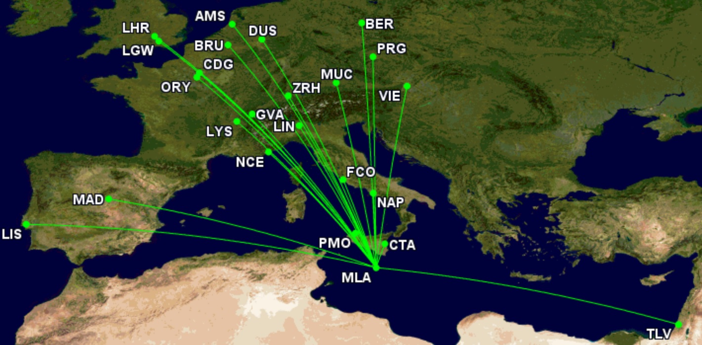 Air Malta network