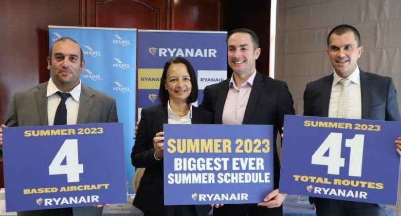 Ryanair most aircraft Cyprus