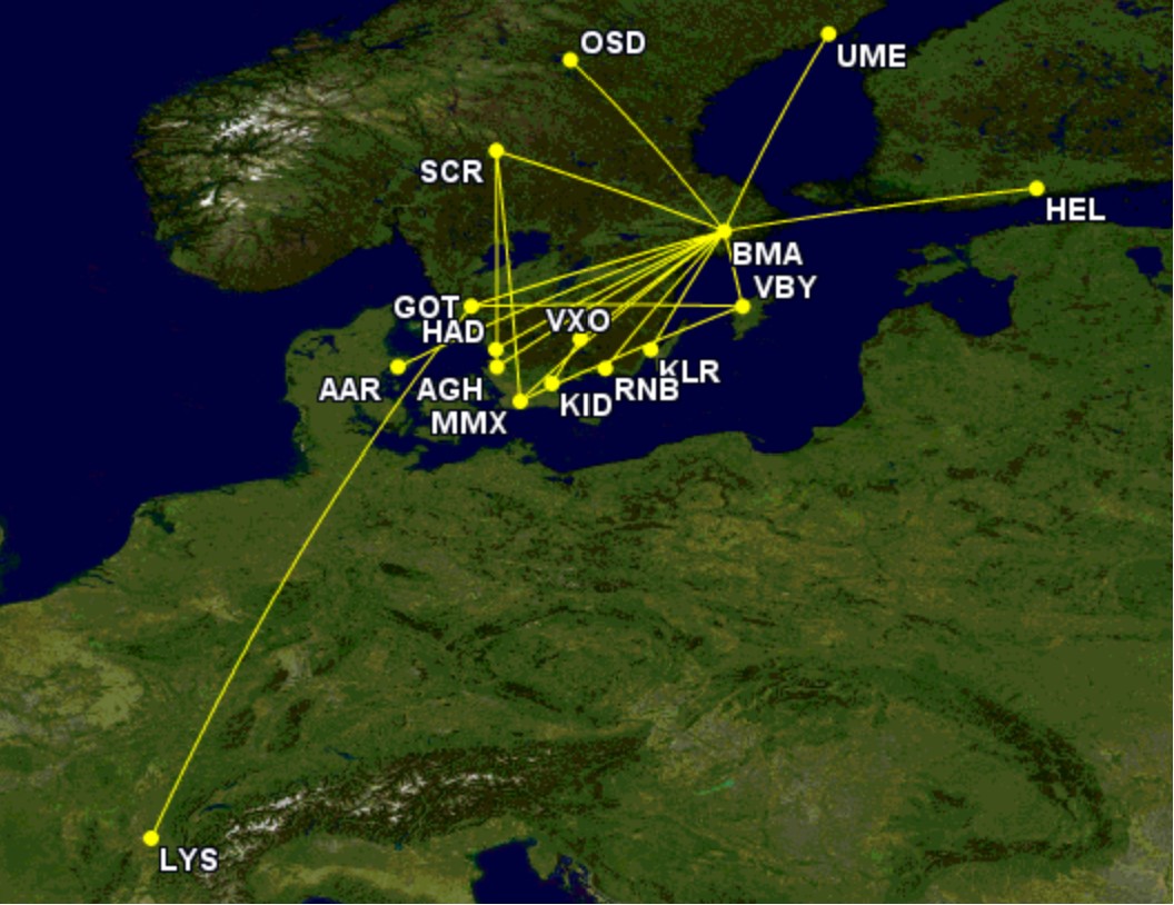 BRA has 14 ATR 72s and 19 routes until June; the longest is 1,400+ kms -  Air Service One