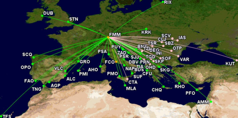 FR and Wizz FMM route map 