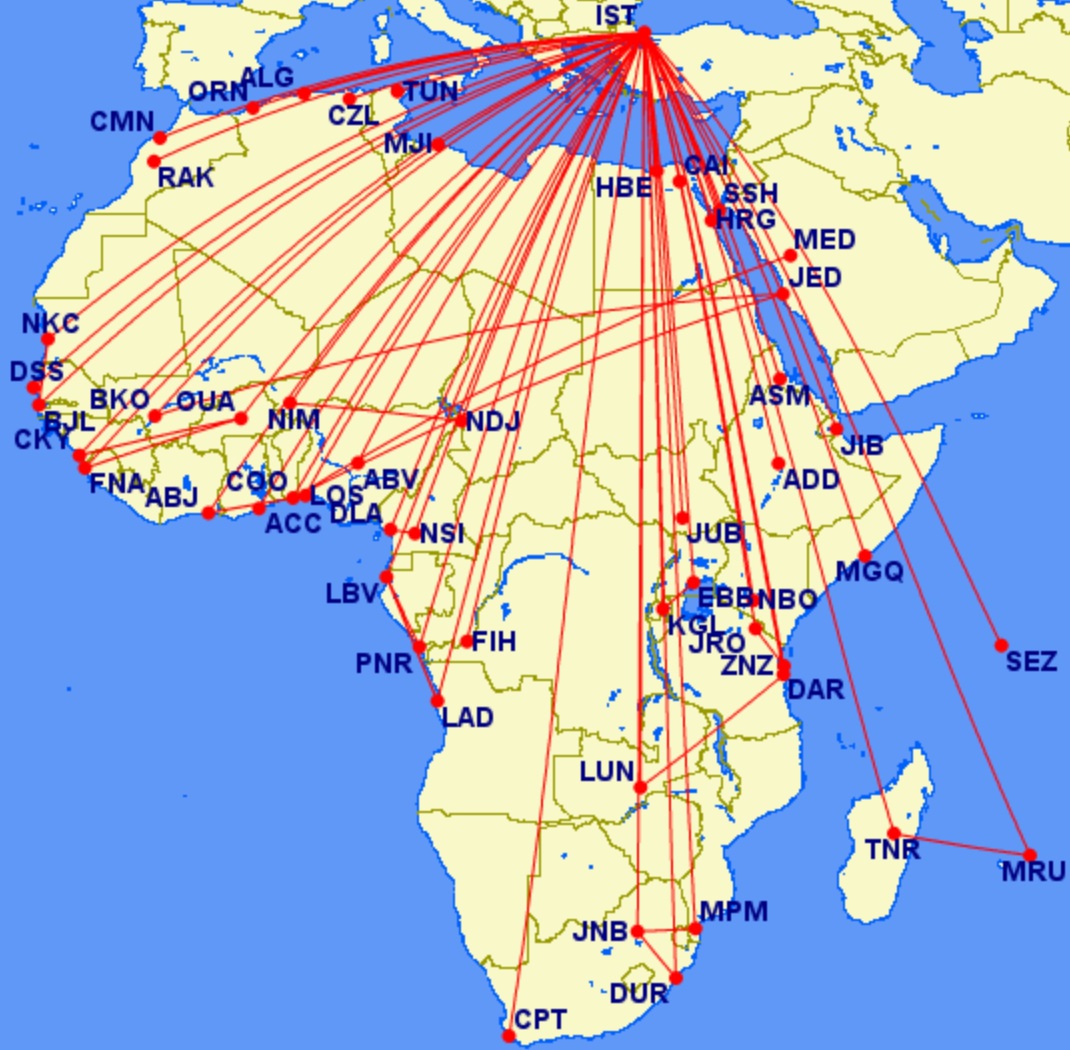 Turkish Airlines passenger network