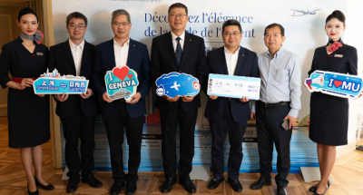 Gala dinner in Geneva with the top MU delegation from Shanghai, including Mr. Liu Texiang, President of China Eastern Group