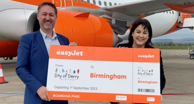 BHX-LDY officials with banner (1 Sep 25)