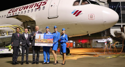 Eurowings aircraft at Prague Airport