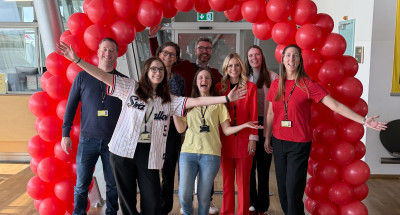 Billund Airport’s specialist team celebrating the launch of a new summer route – ready to turn partnership into passengers.