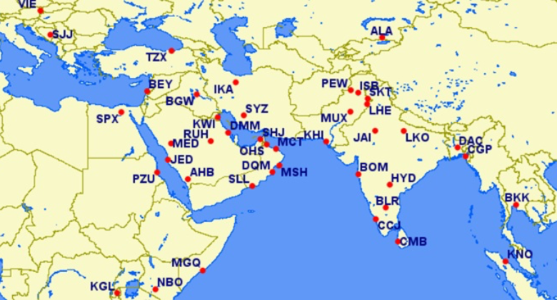 SalamAir Route Map